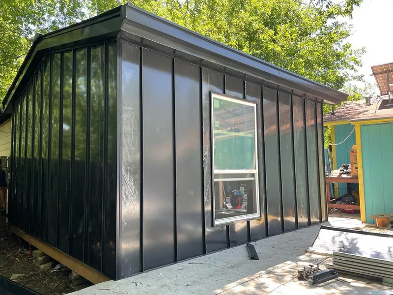 Black standing seam metal wall panels for Metal Roof Installation in Spanaway